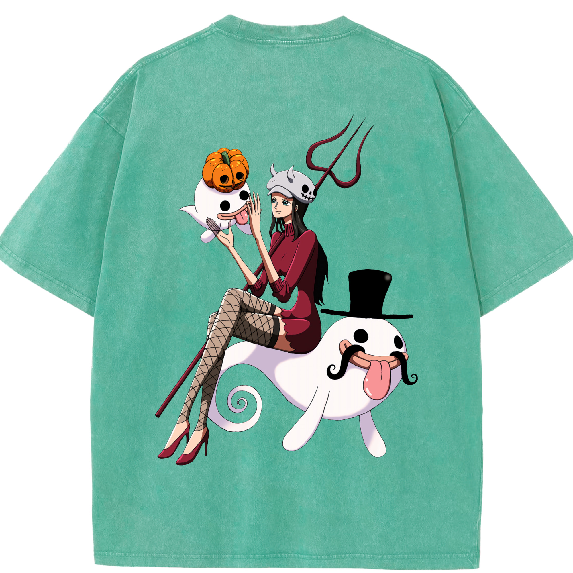 ワンピース ニコ・ロビン ONE PIECE Nico Robin 綿100% ヴィンテージ風 半袖Tシャツ（背面プリント）